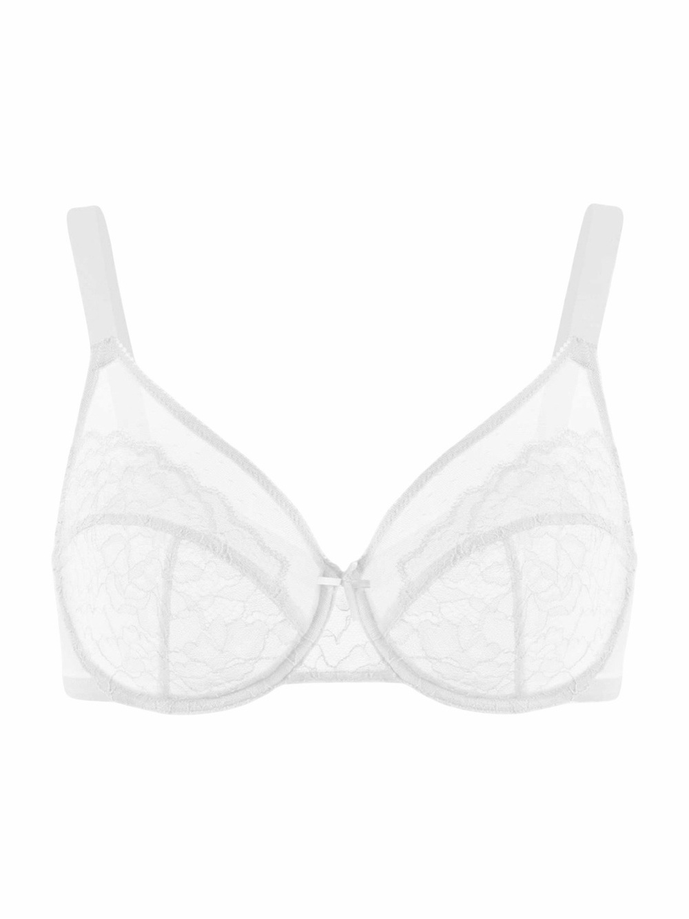 HSIA Enchante Lace Unlined Underwire Bra - Size 44DDD - White